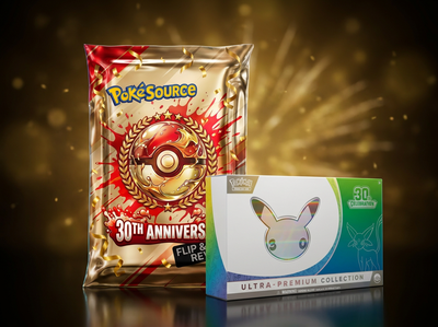 30th Anniversary Digi Rip Pokémon TCG box, chase prize 30th Celebration Ultra-Premium Collection, PokéSource