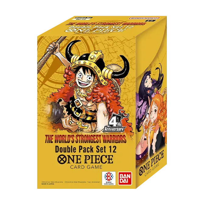 One Piece Card Game Double Pack Set 12 DP-12 The World's Strongest Warriors box featuring Monkey D. Luffy