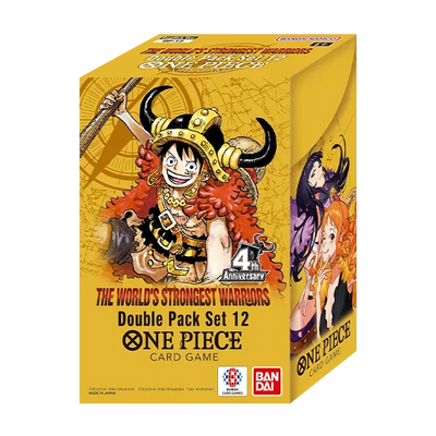 One Piece Card Game Double Pack Set 12 DP-12 The World's Strongest Warriors box featuring Monkey D. Luffy