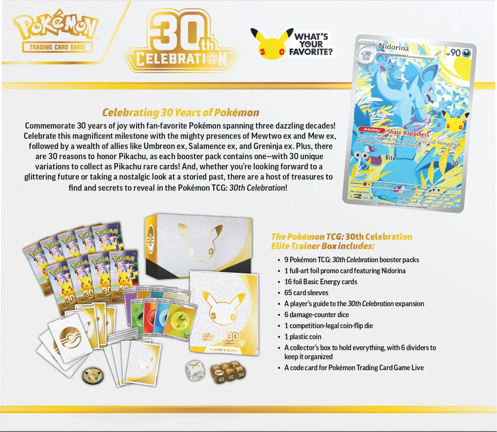 Pokémon TCG: 30th Celebration Elite Trainer Box (Pre-Order)