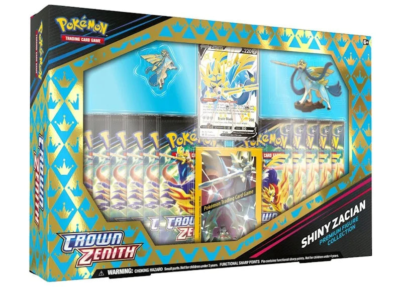 Pokémon TCG Sword & Shield Crown Zenith Shiny Zacian Premium Figure Collection Box