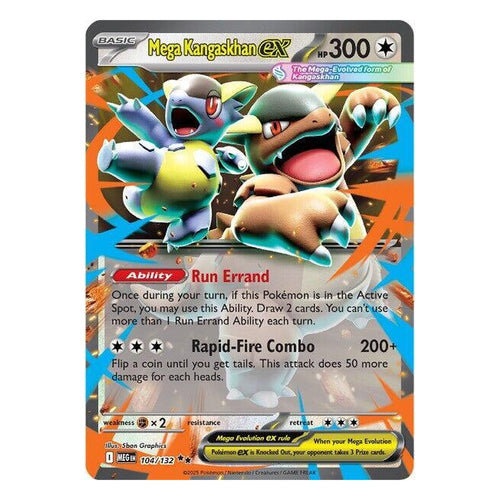 Pokémon TCG: Mega Kangaskhan ex 104/132 Double Rare (Mega Evolution) — NM