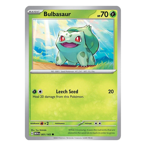 Pokémon TCG: Bulbasaur 001/165 Common (Scarlet & Violet 151) — NM