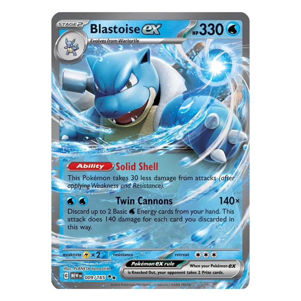 Blastoise ex 009/165 Double Rare from Pokémon TCG: Scarlet & Violet 151
