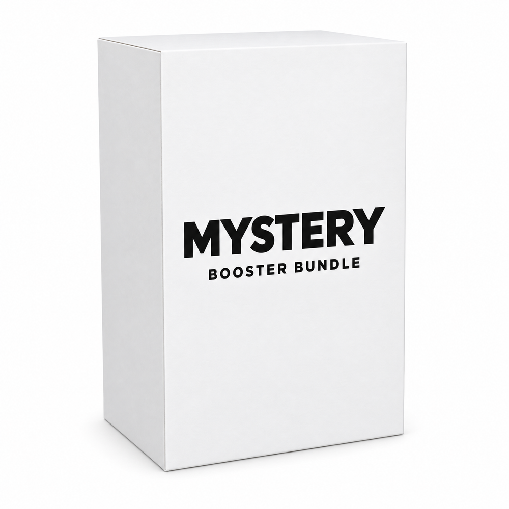 Pokémon TCG: Mystery Booster Bundle, plain white booster bundle on a white background, PokéSource