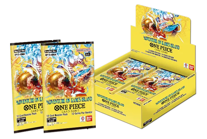 OP15-EB04 Adventure on Kami's Island booster packs with the 24-pack display box