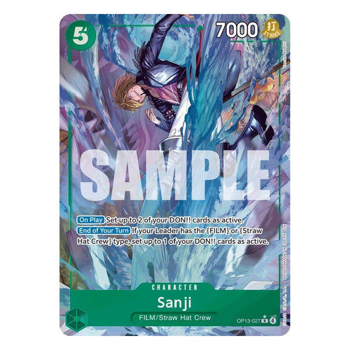 One Piece Card Game: Sanji OP13-027 Rare Alternate Art (Carrying On His Will) — NM