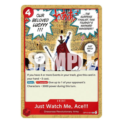 Just Watch Me, Ace!!! OP15-021 Uncommon from One Piece Card Game: Adventure on Kami's Island