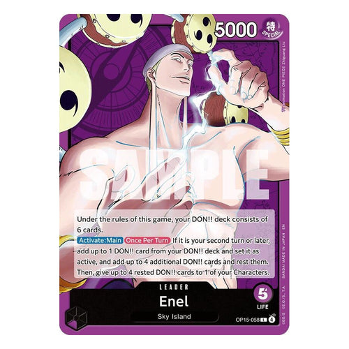One Piece Card Game: Enel OP15-058 Leader (Adventure on Kami's Island) — NM