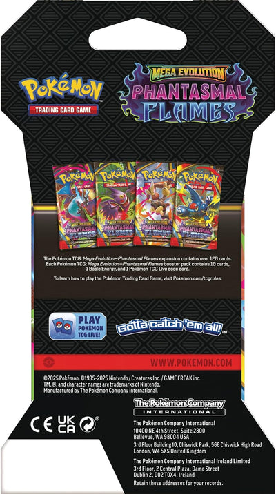 Pokémon TCG: Phantasmal Flames Blister Pack — pack back