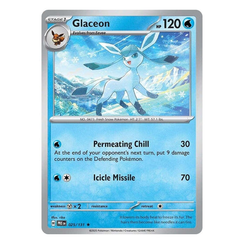 Pokémon TCG: Glaceon 025/131 Holo Rare (Prismatic Evolutions) — NM