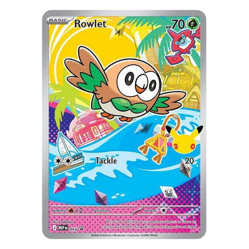 Pokémon TCG: Rowlet MEP 043 Promo (First Partner Illustration Collection) — PSA 10