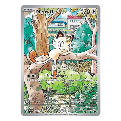 Meowth 106/094 Illustration Rare from Phantasmal Flames card scan