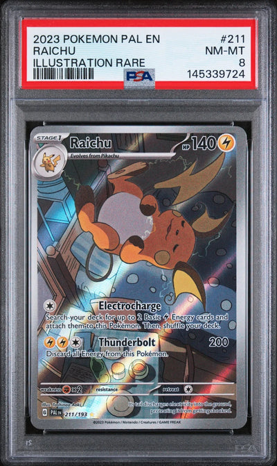 Pokémon TCG: Raichu 211/193 Illustration Rare (Paldea Evolved) — PSA 8