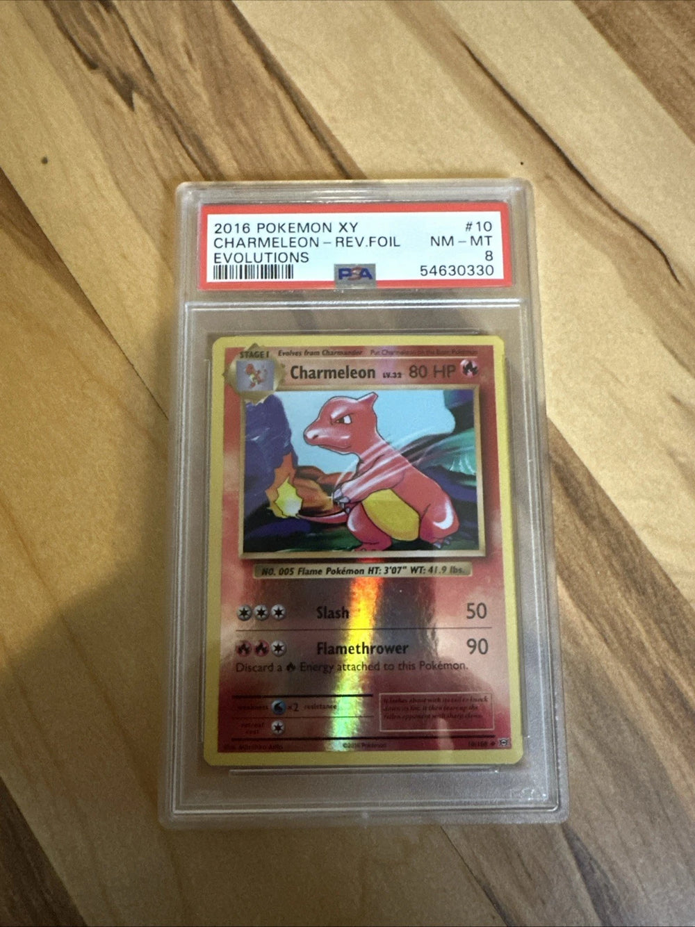 Pokémon TCG: Charmeleon 10/108 Reverse Holo (XY Evolutions) — PSA 8