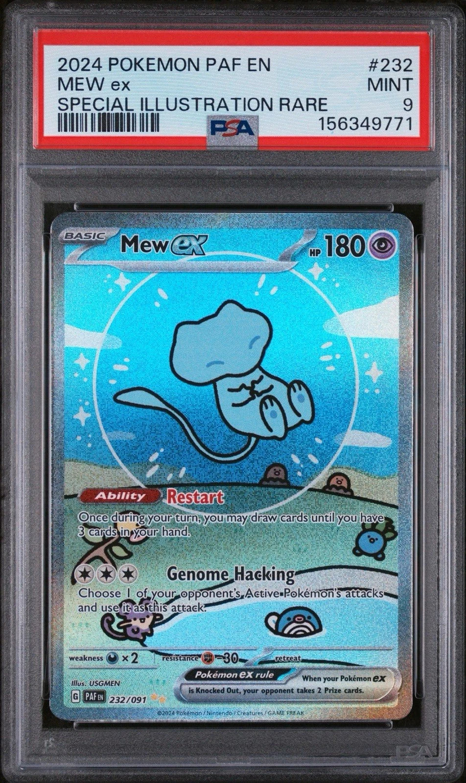 Pokémon TCG: Mew ex 232/091 SIR (Paldean Fates) — PSA 9