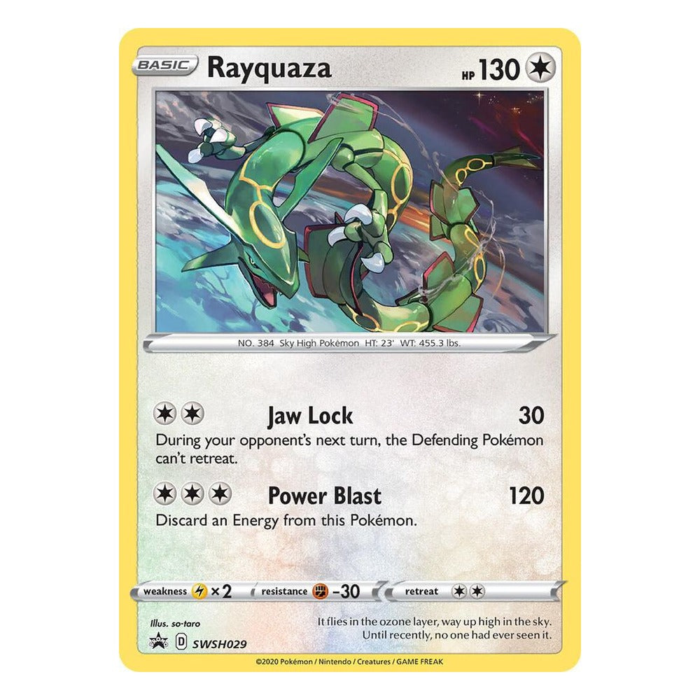 Rayquaza SWSH029 Promo from Pokémon TCG: Sword & Shield Black Star Promos