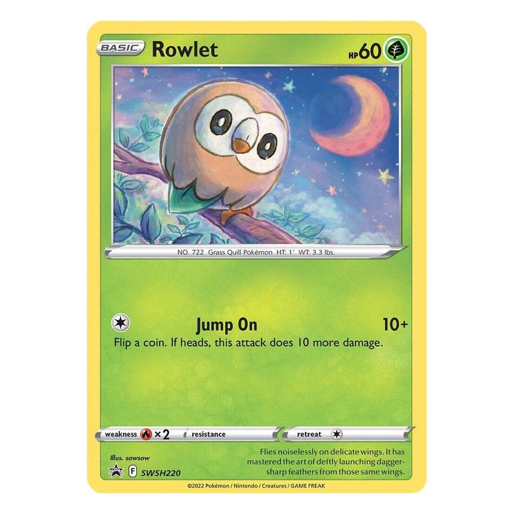 Rowlet SWSH220 Promo from Pokémon TCG: Sword & Shield Black Star Promos