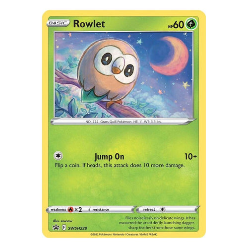 Pokémon TCG: Rowlet SWSH220 Promo (Sword & Shield Black Star Promos) — NM