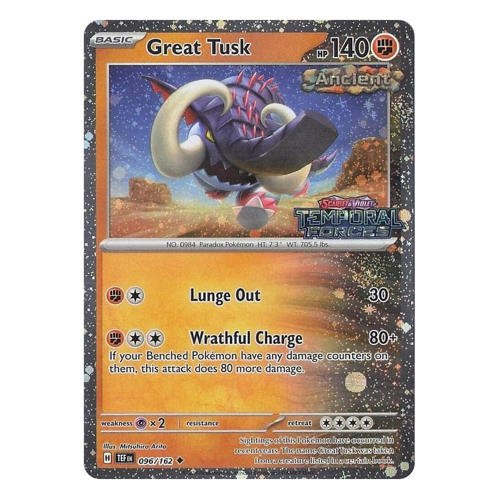 Great Tusk 096/162 Promo from Pokémon TCG: Temporal Forces Stamped Promo