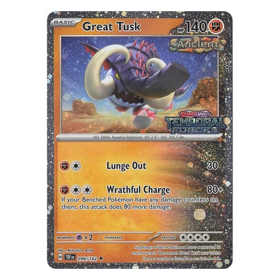 Great Tusk 096/162 Promo from Pokémon TCG: Temporal Forces Stamped Promo