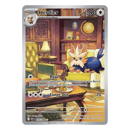 Pokémon TCG: Herdier 155/086 Illustration Rare (White Flare) — NM