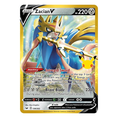 Zacian V 138/202 Classic Collection from Pokémon TCG: 30th Celebration, Near Mint